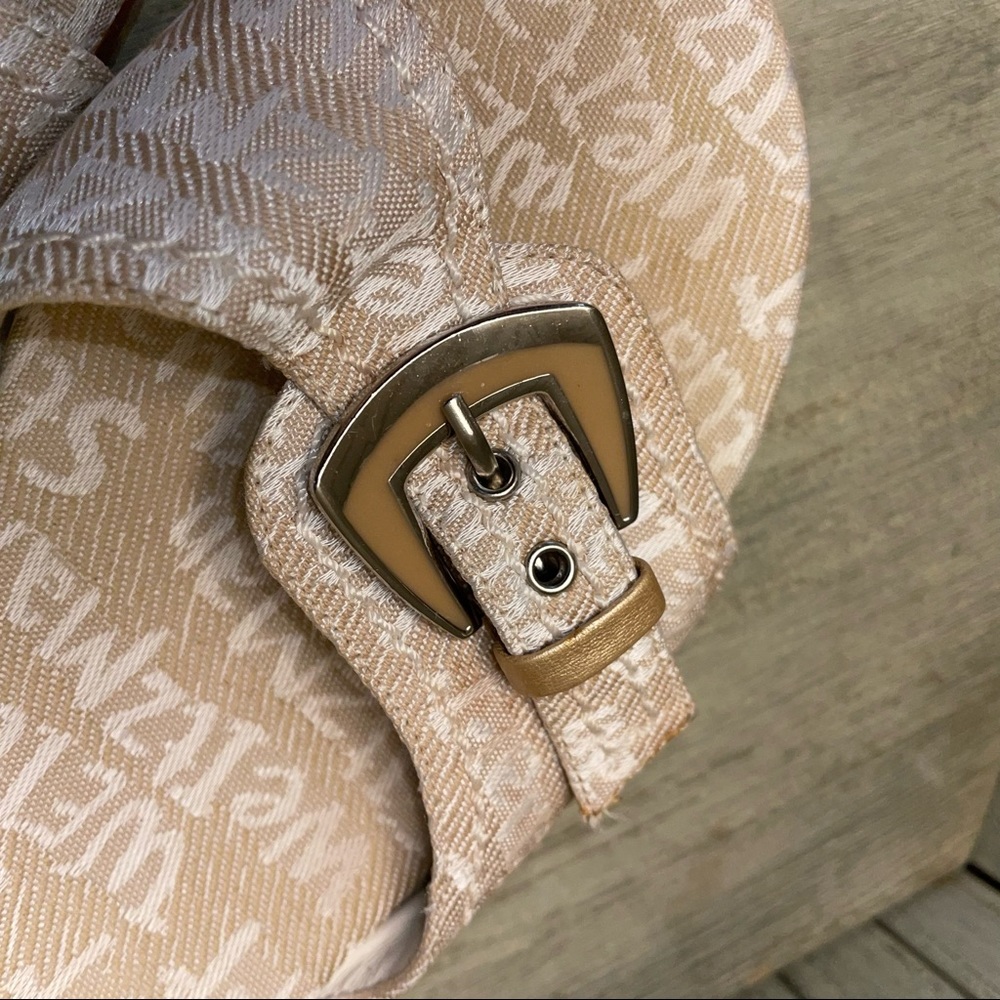 Stuart Weitzman Open Toe Top Buckle Closure Wedge… - image 3